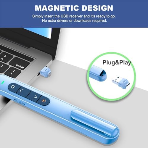 QUI Presentation Clicker with Volume Control, Wireless Presenter Remote - Image 5