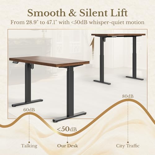 ErGear 48 X 24 Inch Height Adjustable Electric Standing Desk, Black Walnut - Image 6