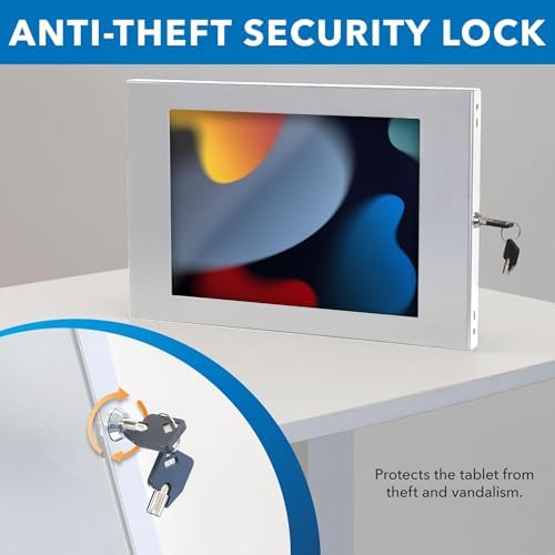 Mount-It! Anti-Theft iPad Wall Mount Holder, Lockable Low-Profile, White - Image 4
