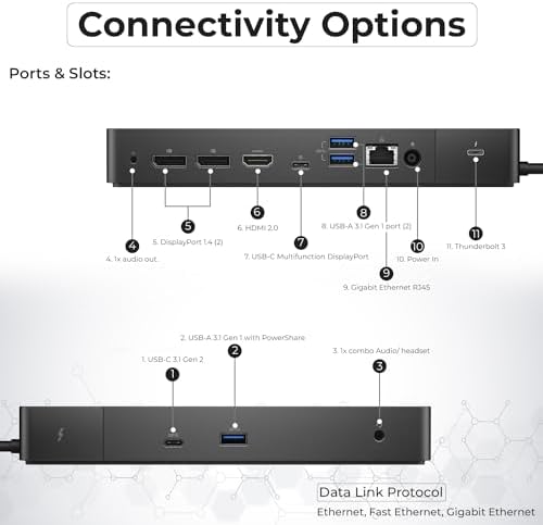 Dell WD19TB 180W Dock Bundle, 130W PD, Dual 4K + HDMI + DP + TB Cables + Cloth, Black - Image 4