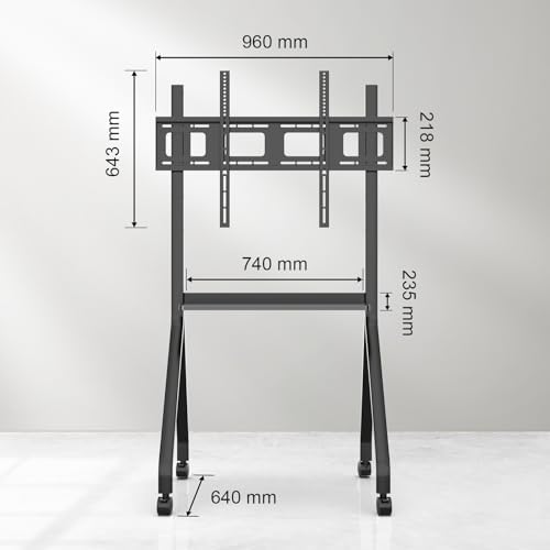 Smart Board Portable Stand with Four Lockable Wheels for Interactive Whiteboard 55-65 Inch, Home School Office - Image 3