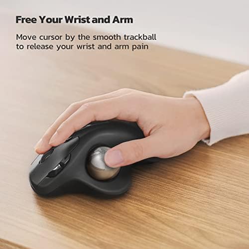 Nulea M501 Wireless Trackball Mouse Ergonomic Thumb Control, 4 DPI Levels - Image 2