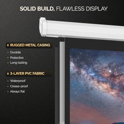 Motorized Projector Screen with Remote Control, No Wrinkles, Without Dents, HD Screen, for Home Theater Office Classroom TV Usage (84in 16:9) - Image 3