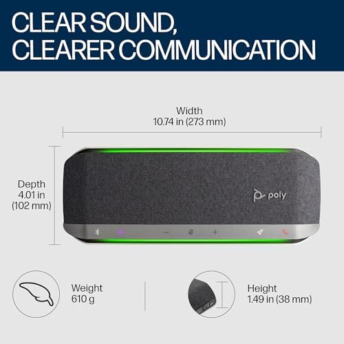 Poly Sync 40+ Smart Speakerphone (Plantronics) - Flexible Workspaces - Connect to PC/Mac via BT700 Adapter and Smartphones via Bluetooth - Certified for Microsoft Teams – Amazon Exclusive - Image 3
