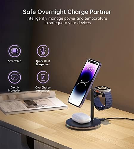 3 in 1 Magnetic Wireless Charging Station for Apple Devices,15W for Magsafe - Image 5