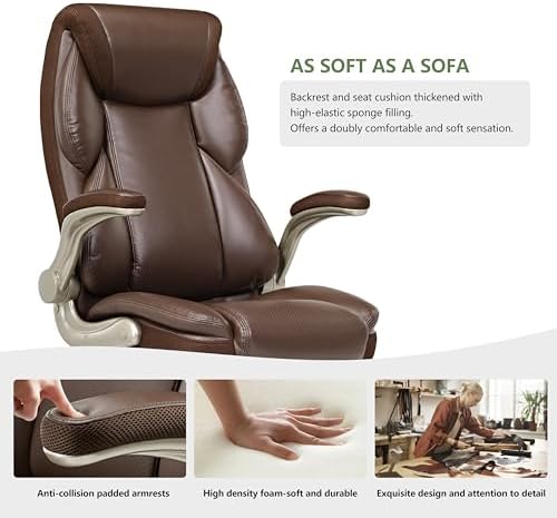 EUREKA ERGONOMIC Galene Executive Office Chair, Brown - Image 3