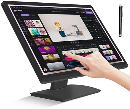 FYHXele 24 Inch Touchscreen Monitor, IPS FHD 1080P Touch PC Display, 100Hz, LED Backlit Multi-Touch Monitor, VESA, HDMI & VGA & USB Computer Touch Screen for Gaming, Business, Warehouse, Bar, Gym by FYHXele-ViewMoreCareLess