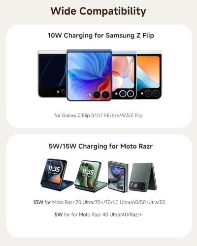 Foldable Wireless Charging Stand for Galaxy Z Flip 8 & Moto Razr Series - Image 2