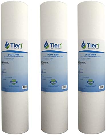 Tier1 1 Micron 4.5" × 20" Water Filter Replaces DGD-2501-20, P1-20BB, 3-pk by Tier1