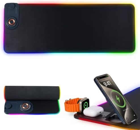 RGB Gaming Mouse Pad, Wireless Charging Mousepad, Mouse Mat by Unipampa