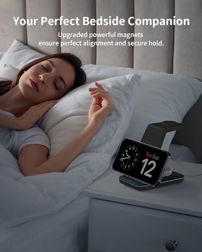 Wireless Charger for iPhone Charging Station: 3 in 1 Phone Charger Stand for iPhone 17/16/15/14/13/12/11/SE/X Pro Max Plus - Apple Watch 11/10/9/Ultra 2/8/SE/7/6/5 - AirPods 4/Pro 2/3 - Image 4