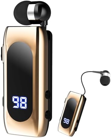 Wireless Headset Wireless Headphones Handsfree Call Wireless Earpiece Noise Cancellation Earbud Earphones Mic Compatible with Cell Phones Car Driver Trucker Business Office (Gold‌) by TOPEPOP