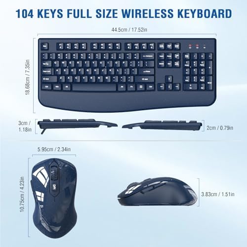 EDJO Wireless Keyboard and Mouse Combo, USB Plug & Play (Galaxy Blue) - Image 6