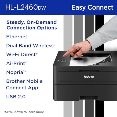 Brother HLL2460DW SOHO Laser Printer Bundle High-Yield Toner, Black Twin Pack (3,000 Pages/Cartridge) - Image 7