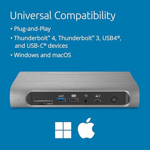 Kensington SD5800T Thunderbolt 4 and USB4 Quad 4K Display Docking Station, 100W Charging, 2 x HDMI, 2 x DP, 2.5G Ethernet, Card Readers, for Windows/MacOS (K32856NA) - Image 4