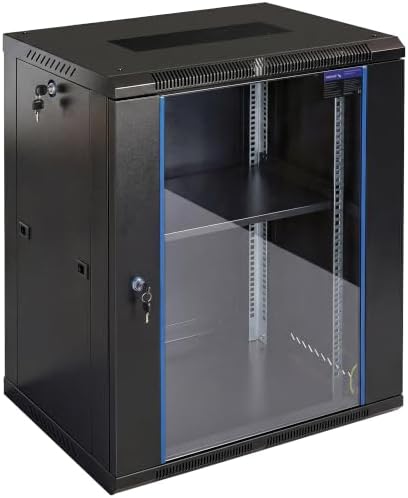 15U Wall Mount Rack, 450mm Deep Network Cabinet for Home Lab by SAIPWELL
