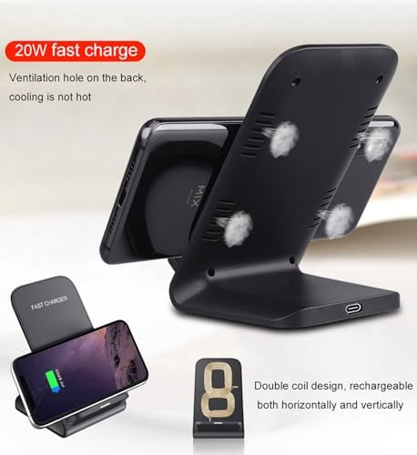 Wireless Charger(Stand),2 Pack 20W Fast Wireless Charging Stand for Samsung Galaxy S24/S24+/S24 Ultra/S23/S22/S21/S20/S10/Note,for Google Pixel 8/7/6, for LG and More. - Image 3