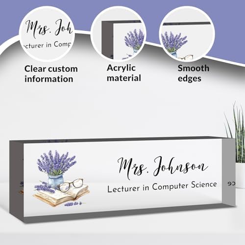 Teacher Desk Name Plate Personalized, Custom Name Plate for Desk, Acrylic Desktop Accessories, Office Gift & Decor for Women Men, Teacher Nurse Boss Employee Appreciation Gifts - Image 3