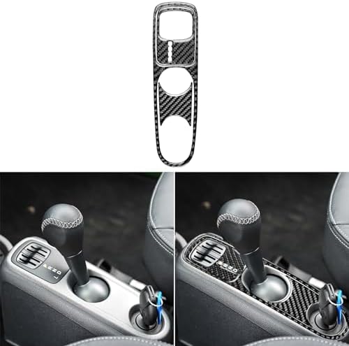 Real Black Carbon Fiber Car Center Console Gear Shift Panel Trim Decoration Trim Sticker Compatible with Benz Smart Fortwo 2011 2012 2013 2014 2015 Auto Interior Accessories 3pcs-Type A - Image 2