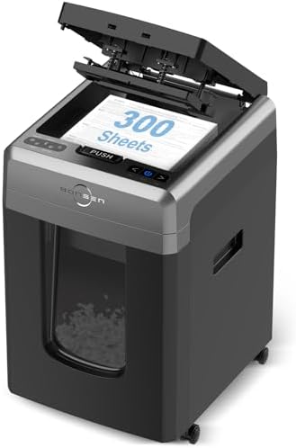 BONSEN 300-Sheet Auto Feed Micro Cut Heavy Duty Paper Shredder for Office by BONSEN