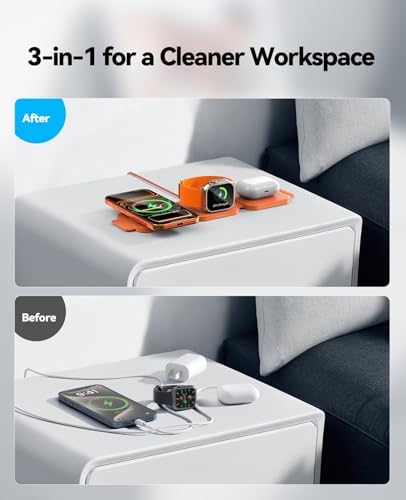 3 in 1 Charging Station for Apple, Foldable Magnetic Wireless Charger Dock - Image 7