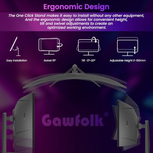 Gawfolk 49 inch Curved Gaming Monitor, 5120x1440 DQHD Ultra Wide Monitor - Image 7
