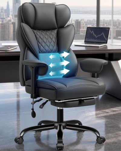 Office Chair, Big and Tall Executive Chair with Adjustable Lumbar Support - Image 2