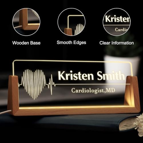 Custom Name Plate for Desk, Personalized Light Up Acrylic Desk Name Plate, Personalized Office Gifts for Boss Coworkers, Teacher Employee Appreciation GIfts, Office Decor for Women Men - Image 4