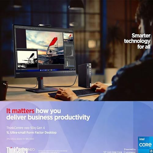 Lenovo ThinkCentre neo 50q Gen 4 Business Mini Desktop Computer • 6-core Intel Core i3-1215U • 16GB RAM • 1TB SSD • Office 365 for The Web • Display Port + HDMI • Wired KB & Mouse • Windows 11 - Image 5