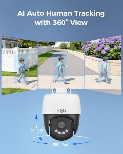 【360°View】 Hiseeu 12MP PoE NVR, 12 Pcs 5MP PoE PTZ Cameras - Image 2