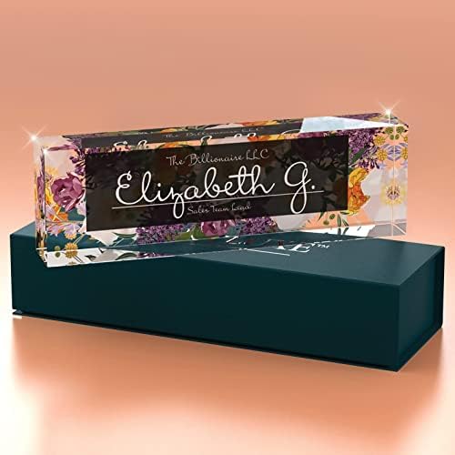 Desk Name Plate Personalized, Custom Name Plates 2½/x8 Inches, Thick Crystal-Clear Acrylic, Gift Box, Office Desk Decor. USA Made by ACRYLUXE (Vaseful) - Image 3