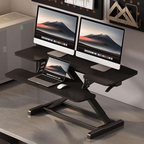 FLEXISPOT Standing Desk Converter, 42", Black - Image 2