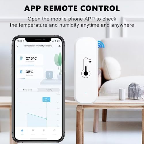 WiFi & Bluetooth Temperature and Humidity Monitor,Compatible with Alexa and Google Home,for Home, Baby Rooms,Greenhouses Accessories, Garages, Office 4Pack(No Include Battery) - Image 3