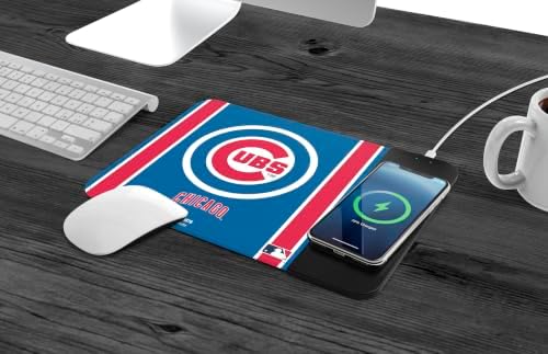 SOAR MLB Official Established Primary Logo Wordmark Home Office Wireless Charging Mouse Pad Mat 11.8" x 8.6" (Chicago Cubs) - Image 2