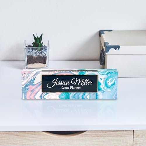 Personalized Acrylic Office Desk Name Plate with Name and Title - Image 2
