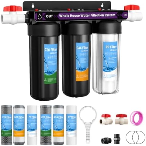 3 Stage Whole House Water Filter System, Clear Housing,3 Sets Filters by Unknown