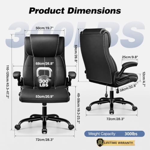BESTFAIR Ergonomic Office Desk Chair, Adjustable Lumbar Support, Black - Image 3