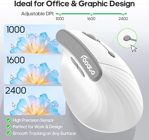 Ergonomic Vertical Mouse, Silent Wireless Bluetooth Mouse - Image 3