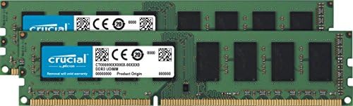 Crucial Technology 8GB Kit (4GBx2), 240-pin DIMM, DDR3 PC3-12800, by Micron