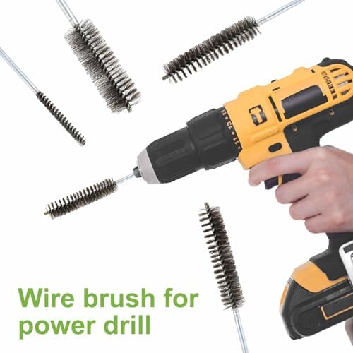 HARFINGTON 4pcs Wire Bore Brush 8 x 1-3/4" 5/16 Inch Shank Stainless Steel Bristles Cleaning Brush for Clean Car Part Tube Kitchen Garage - Image 7