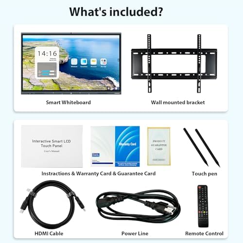 55'' 4K Smart Board, Android 14 OS 8+128 GB Interactive Whiteboard, Electronic Digital Whiteboard with Open App Ecosystem, Built in 20MP Camera for Home, Office and Classroom - Image 5