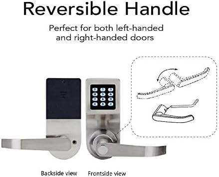 Keyless Entry Door Lock with Keypad, RFID Key Fobs, Remote Control & Keys, Electronic Smart Lock for Home, Office, Airbnb Rental & Commercial Doors, Satin Nickel - Image 7