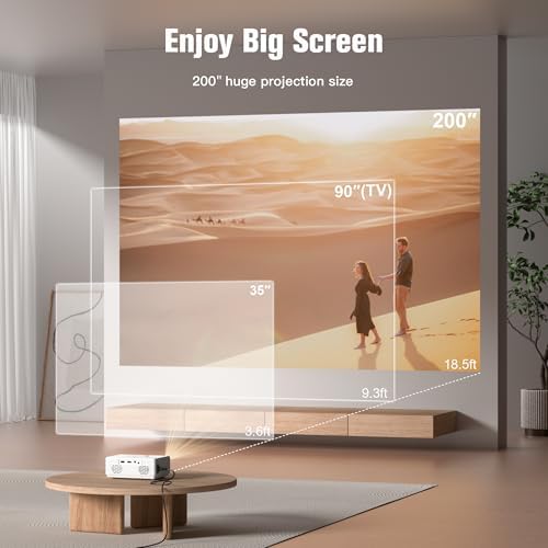 AuKing Projector, 2026 Upgraded Mini Portable Projector, Full HD 1080P Movie Projector for Home Theater, Proyector Portátil Compatible with HDMI/USB/Smartphone/TV Box/Laptop - Image 3