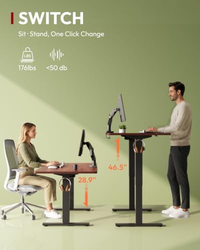 SANODESK 1'' Thick One-Piece 60 x 24'' Height Adjustable Standing Desk - Image 2