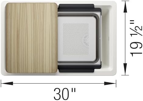 BLANCO Inteos SILGRANIT 30" Single Bowl Workstation Kitchen Sink White - Image 5
