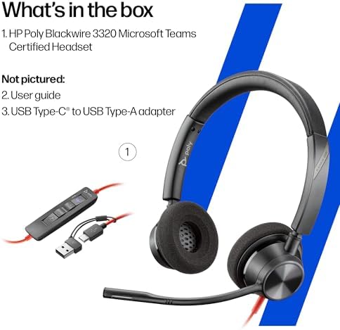 Poly Blackwire 3320 Wired USB Headset with Mic for PC & Work - Image 7