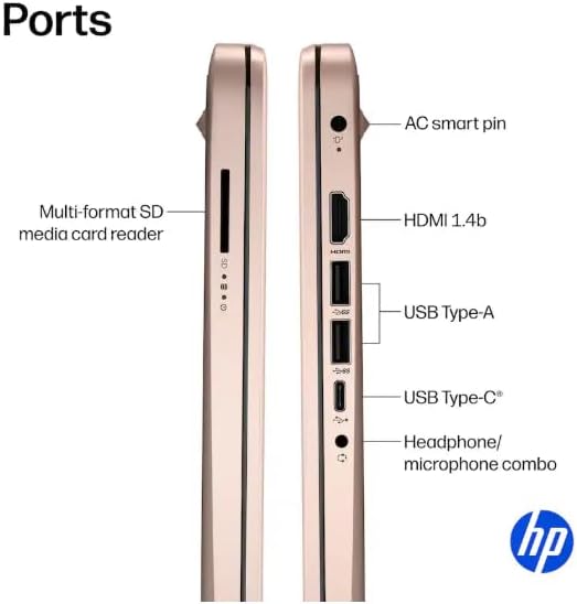 HP 14" Business Laptop Computer with 1-Year Office 365, Intel Quad-Core N150 Processor, 4GB RAM 640GB Storage (128GB UFS+512GB SD Card), Windows 11 Home, PLUSERA Earphones, Pale Rose Gold - Image 4