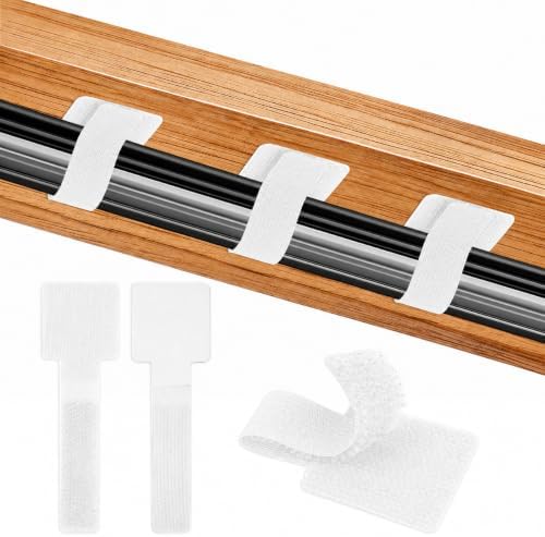 100 Pcs Cable Management Under Desk, Cable Ties, Cord Organizer Straps by Mkobon