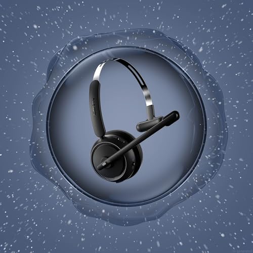Wireless Headset with Mic for Work, Bluetooth Headset(Charging Base & Mute) - Image 2