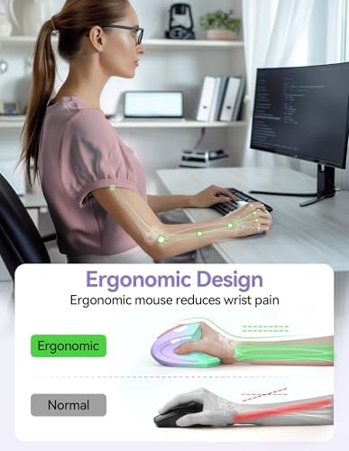 TECKNET Wireless Ergonomic Mouse, Rechargeable Wireless Vertical Mouse - Image 2
